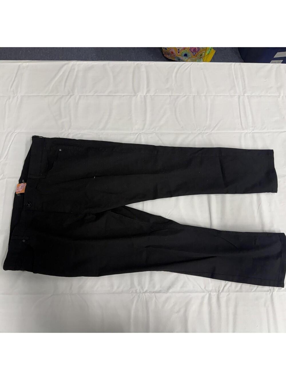 R Reset Pants Mens 44x30 Black Stretch Chino Casual Flat Front Travel Comfort